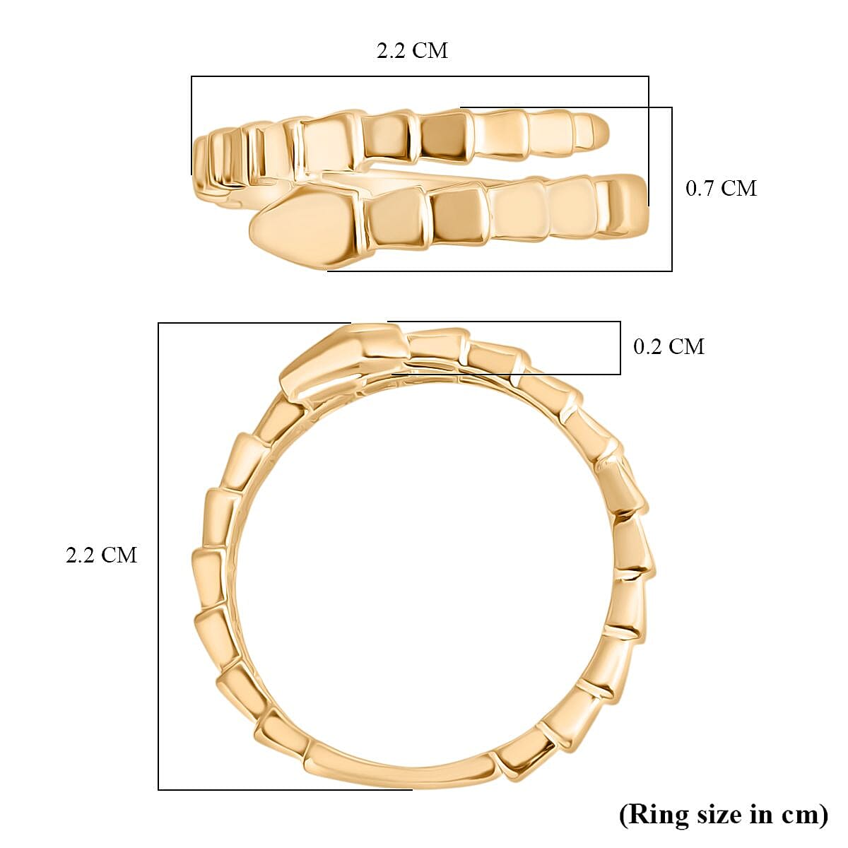 Designer Inspired One Time Deal- 9K Yellow Gold Serpent Ring Gold 2.10 Grms