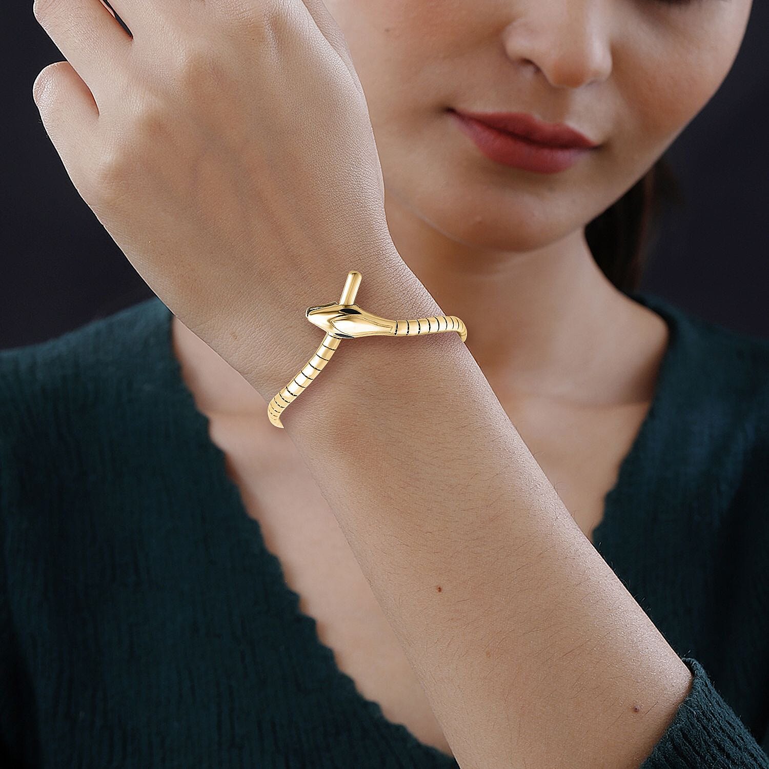 Designer Inspired - 9K Yellow Gold Snake Bracelet (Size - 8) , Gold Wt. 8.60 Gms.