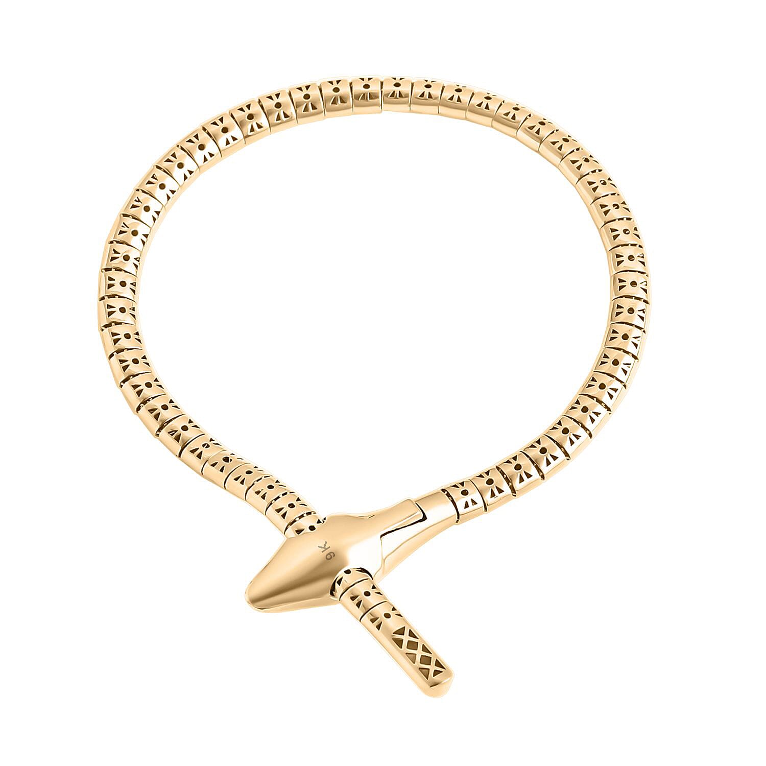 Designer Inspired - 9K Yellow Gold Snake Bracelet (Size - 8) , Gold Wt. 8.60 Gms.