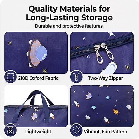 BLISS - BEYOND 4-Piece Space Print Storage Bag Set - Navy