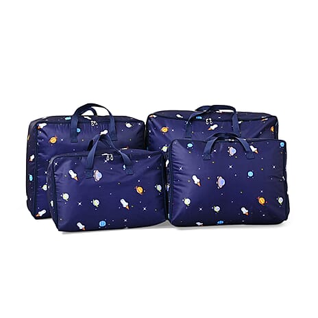 Tropical Leaf Storage Box (Size 70x50x30 cm) - Navy & Green