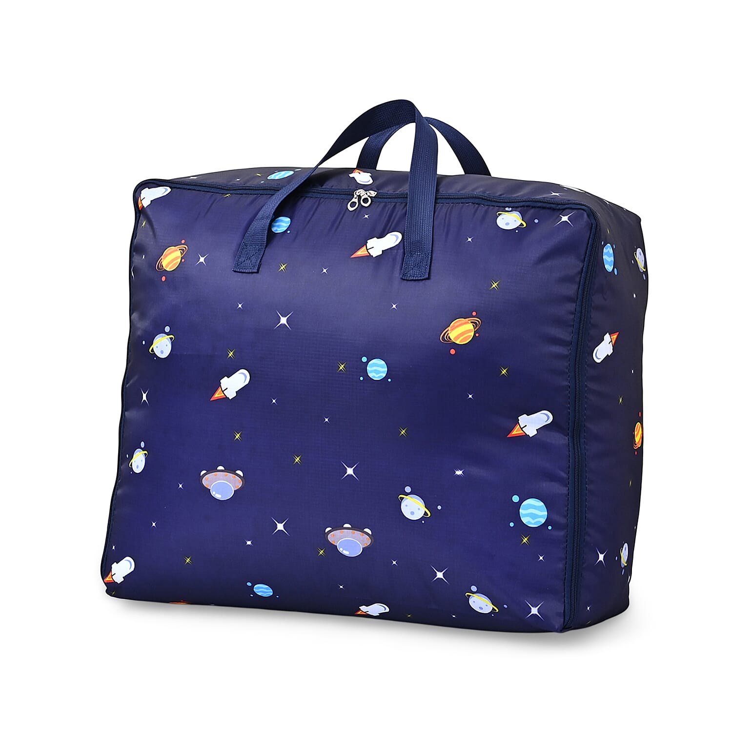 Tropical Leaf Storage Box (Size 70x50x30 cm) - Navy & Green