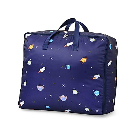 Tropical Leaf Storage Box (Size 70x50x30 cm) - Navy & Green