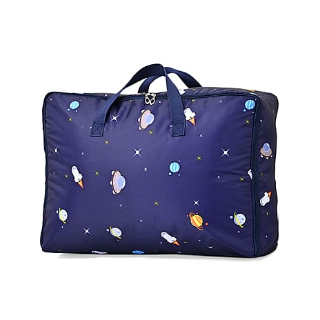 Tropical Leaf Storage Box (Size 70x50x30 cm) - Navy & Green