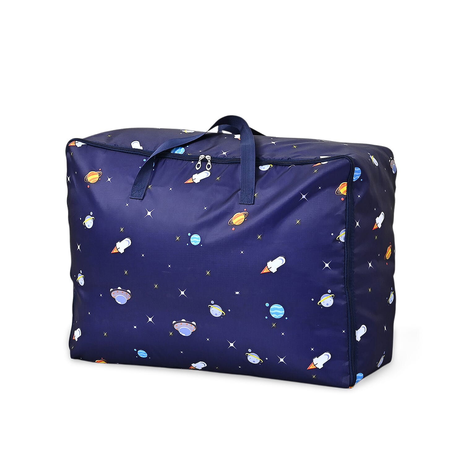 Tropical Leaf Storage Box (Size 70x50x30 cm) - Navy & Green