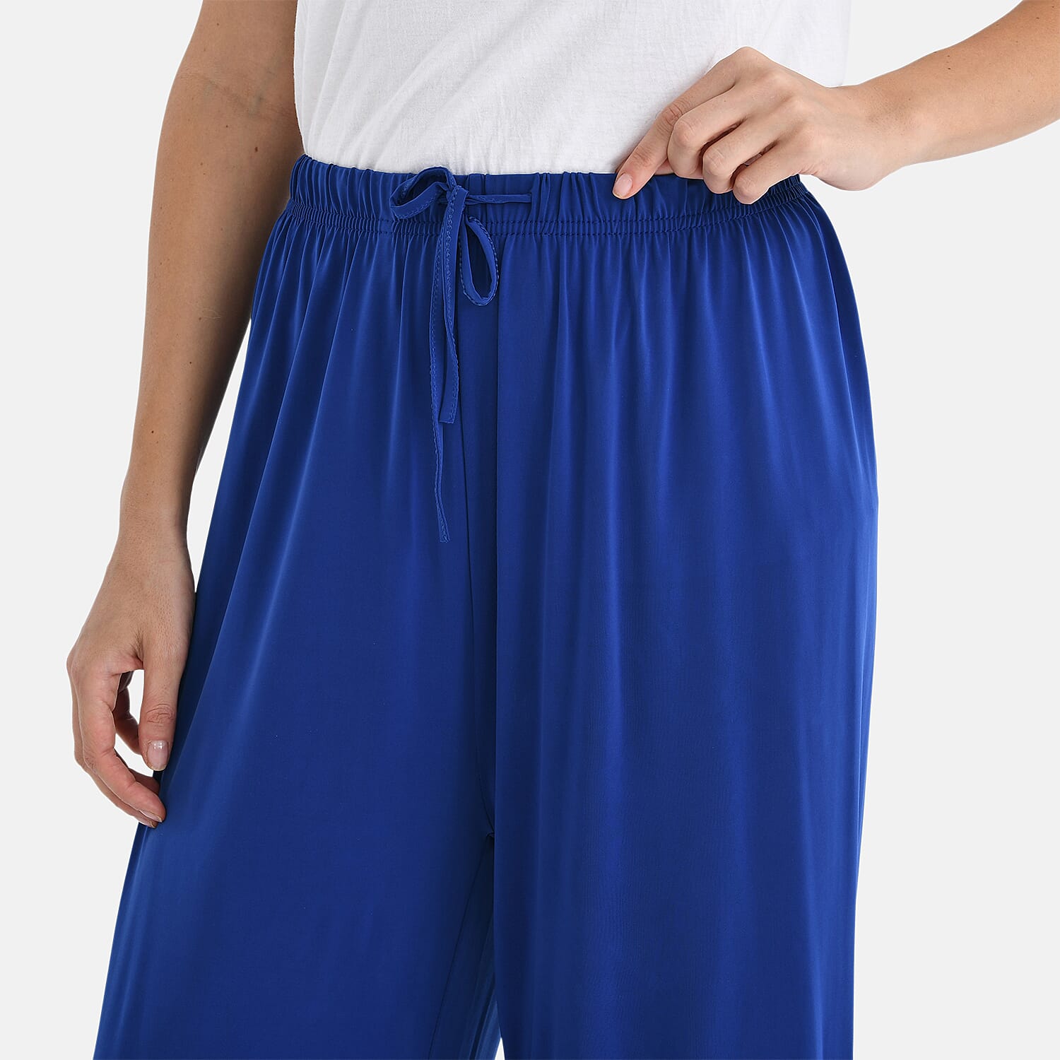 Tamsy Relaxed Fit Wide-Leg Trouser with Elastic Waist (Size 8 to 16) - Black