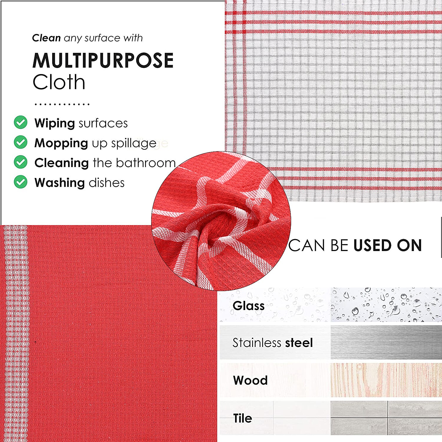 Set-of-12-Cotton-Kitchen-Towels-Size-57x38cm-Red