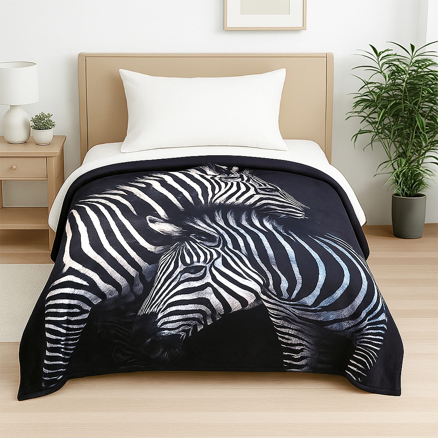 Hush-Haven-Digital-Zebra-Print-Flannel-Cozy-Blanket-200x150cm-White-Bl