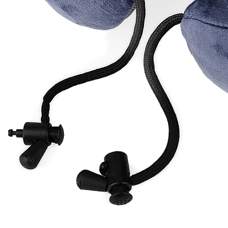 CUQOO Memory Foam Neck Travel Pillow with Travel Bag - Navy