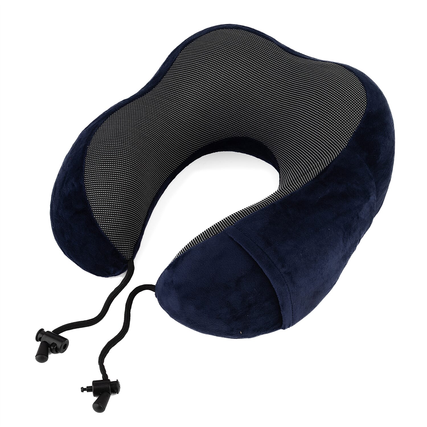 CUQOO Memory Foam Neck Travel Pillow with Travel Bag - Navy