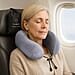 CUQOO Memory Foam Neck Travel Pillow with Travel Bag - Black