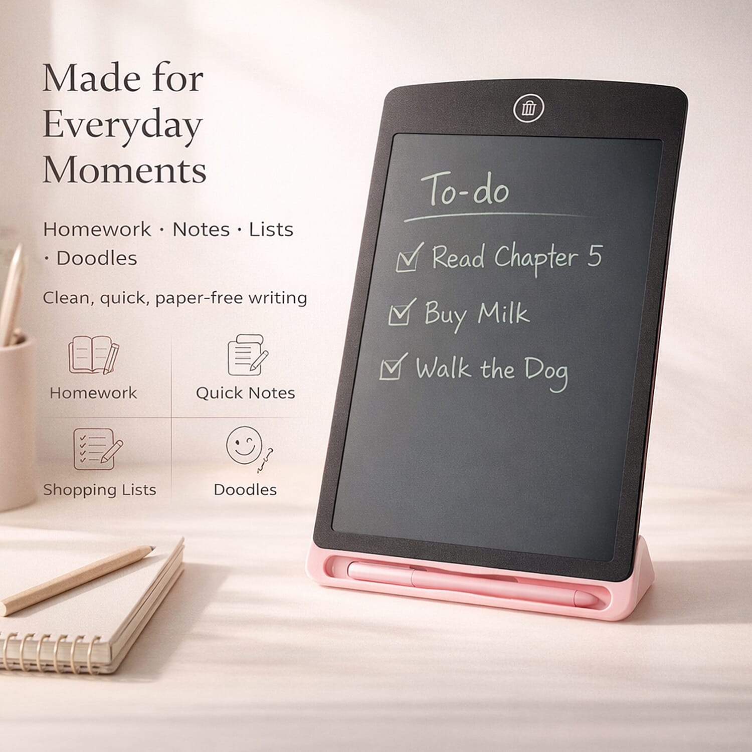 LCD Writing & Drawing Tablet with Stylus Pen (8.5 inch)