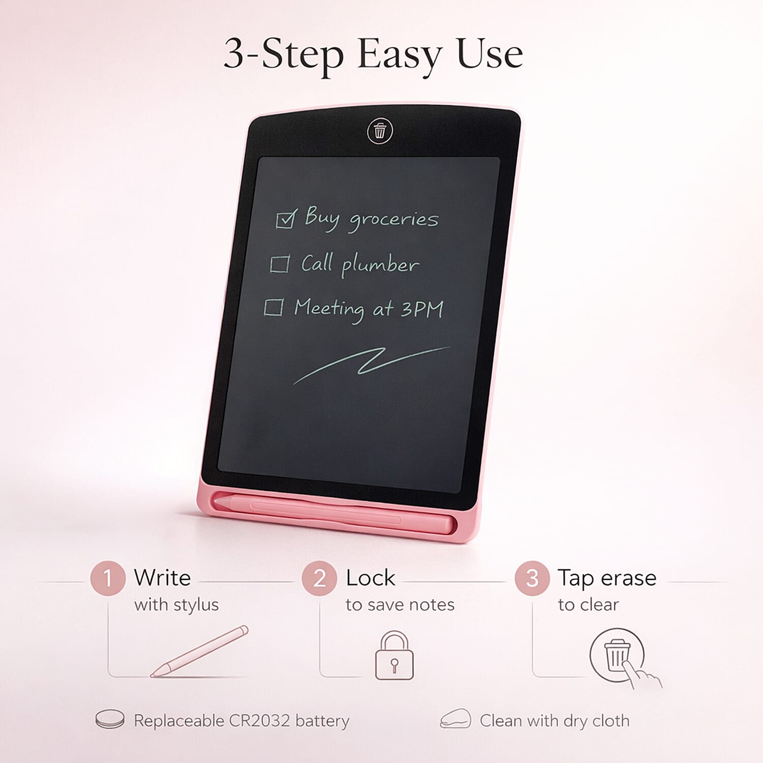LCD Writing & Drawing Tablet with Stylus Pen (8.5 inch)
