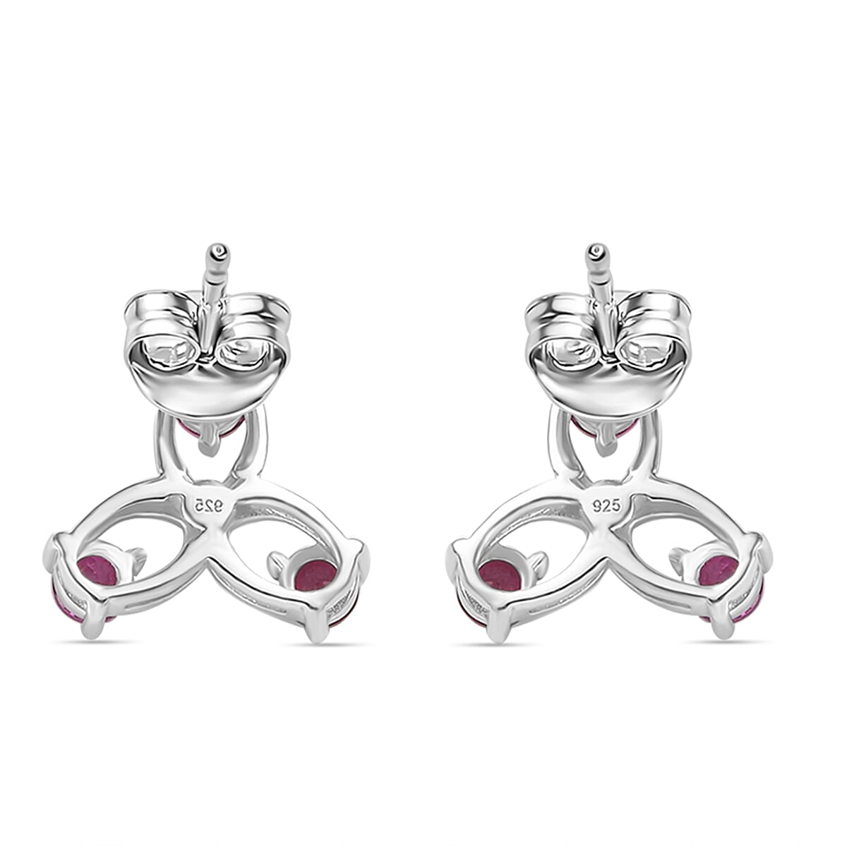 Rhodolite Garnet & Yellow Sapphire Solitaire Stud Push Back Earring in Rhodium Overlay Sterling Silver Rhodolite Garnet & Yellow Sapphire Solitaire Stud Push Back Earring in Rhodium Overlay Sterling Silver