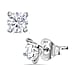 Swarovski Zirconia Sterling Silver Solitaire Stud Push Back Earring in 14K Yellow Gold Plated 1.79 Ct.