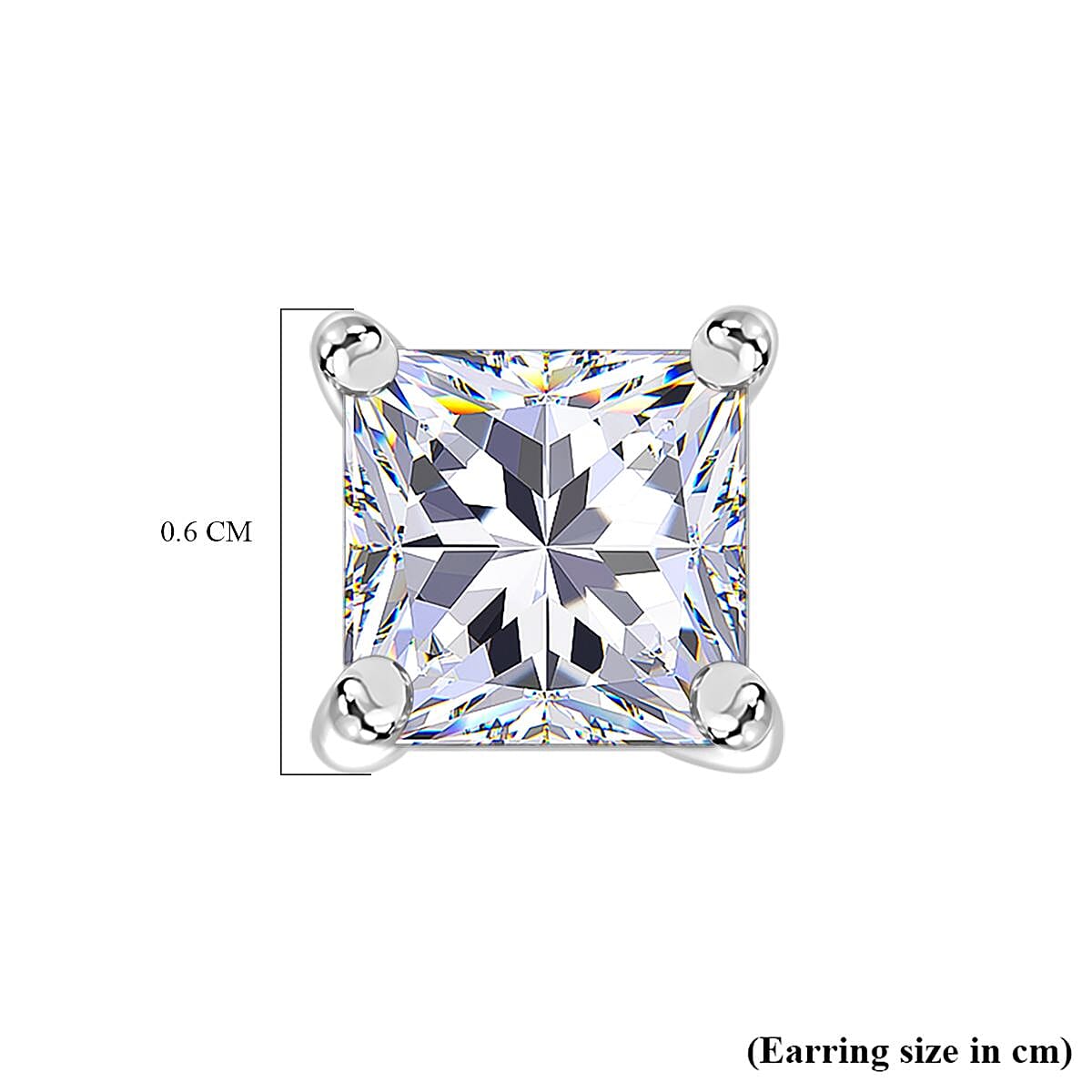 Swarovski Zirconia Solitaire Stud Push Back Earring in Rhodium Overlay Sterling Silver 2.63 Ct. Swarovski Zirconia Solitaire Stud Push Back Earring in Rhodium Overlay Sterling Silver 2.63 Ct.