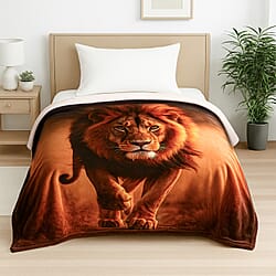 Homesmart Digital Leopard Print Flannel Cozy Throw (200x150 cm) -  Yellow