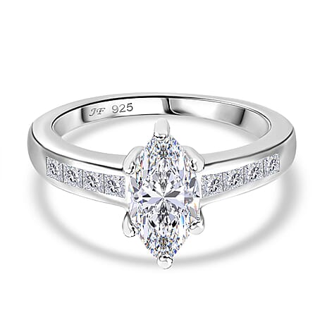 Swarovski Zirconia Solitaire Ring in Rhodium Overlay Sterling Silver  2.38 Ct.