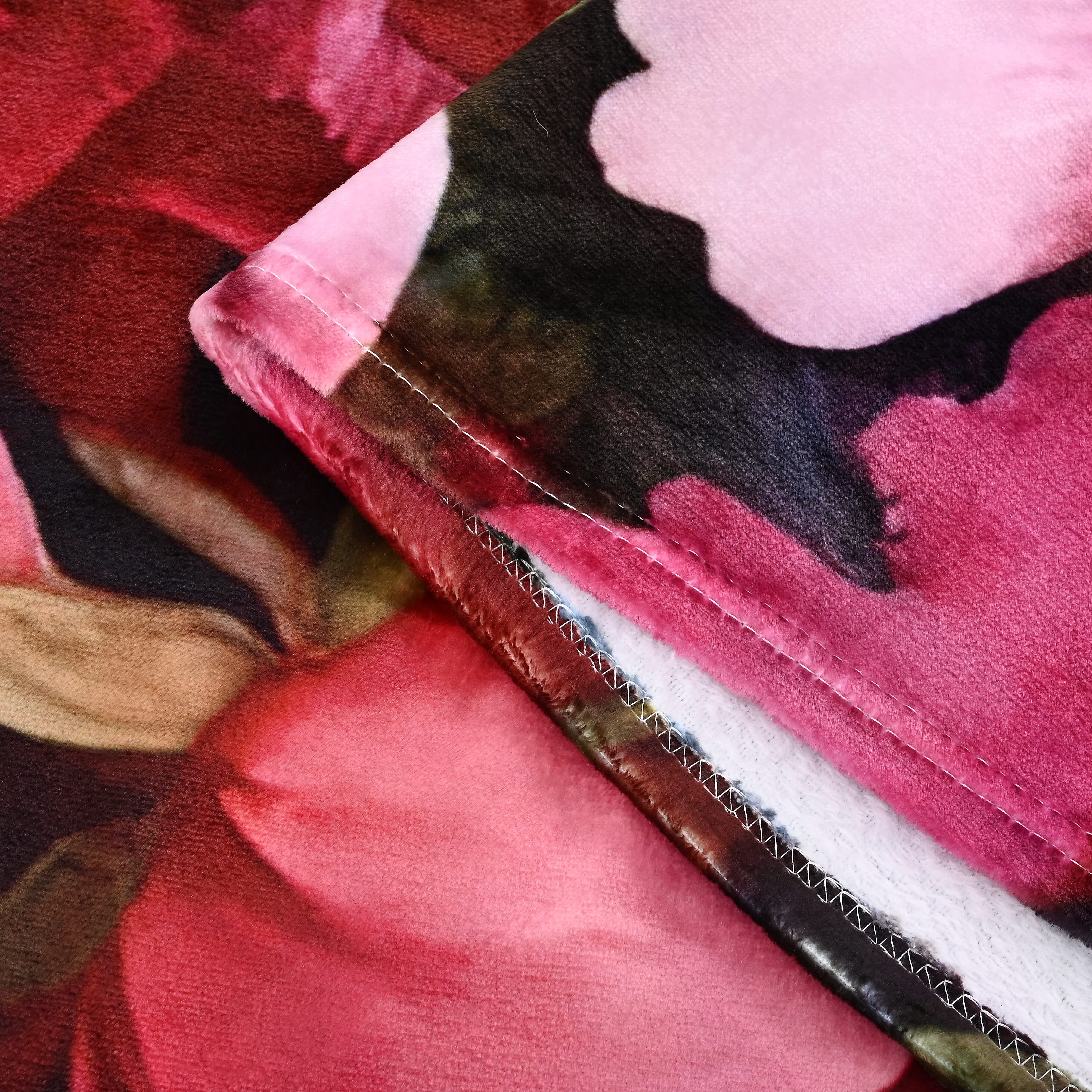 LAST IN STOCK Peony Pattern Digital Print Flannel Cozy Blanket (150x200 cm) - Pink