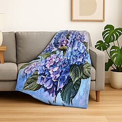 LAST IN STOCK Flower Pattern Digital Print Flannel Cozy Blanket (150x200 cm) - Pink