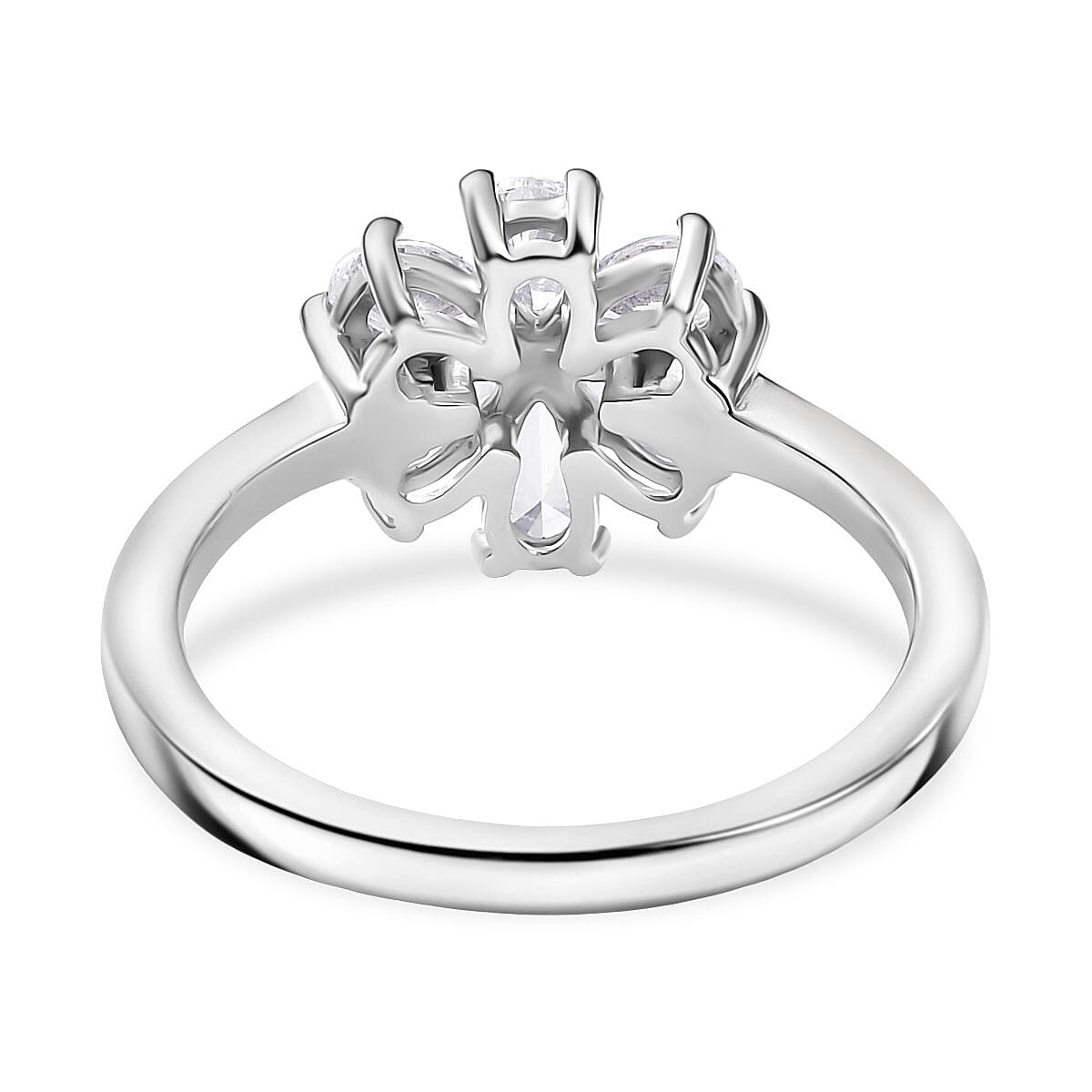 Swarovski Zirconia Cluster Ring in Rhodium Overlay Sterling Silver 1.80 Ct. Swarovski Zirconia Cluster Ring in Rhodium Overlay Sterling Silver 1.80 Ct.
