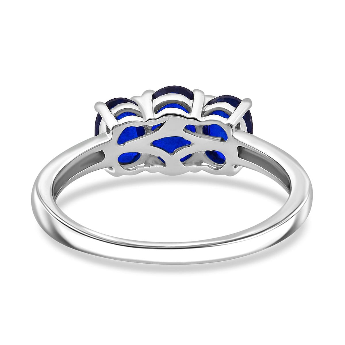 Premium Vietnamese Cobalt Blue Spinel Trilogy Ring in Rhodium Overlay Sterling Silver 1.98 Ct. Premium Vietnamese Cobalt Blue Spinel Trilogy Ring in Rhodium Overlay Sterling Silver 1.98 Ct.