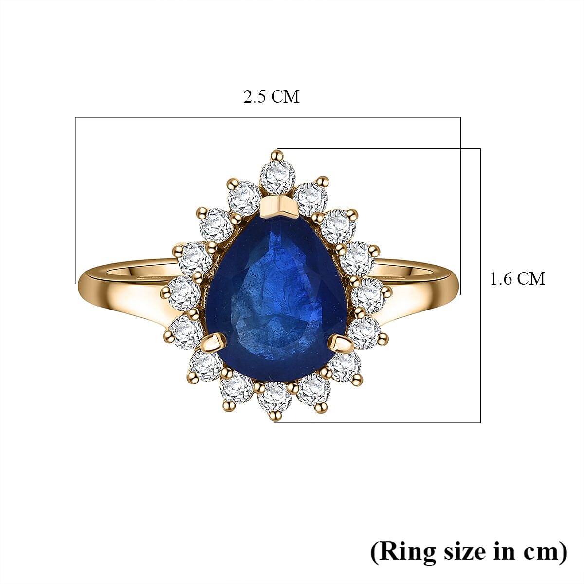 9K Yellow Gold Premium Vietnamese Cobalt Blue Spinel & (SI-G-H) Lab Grown Diamond Ring 3.02 Ct. 9K Yellow Gold Premium Vietnamese Cobalt Blue Spinel & (SI-G-H) Lab Grown Diamond Ring 3.02 Ct.