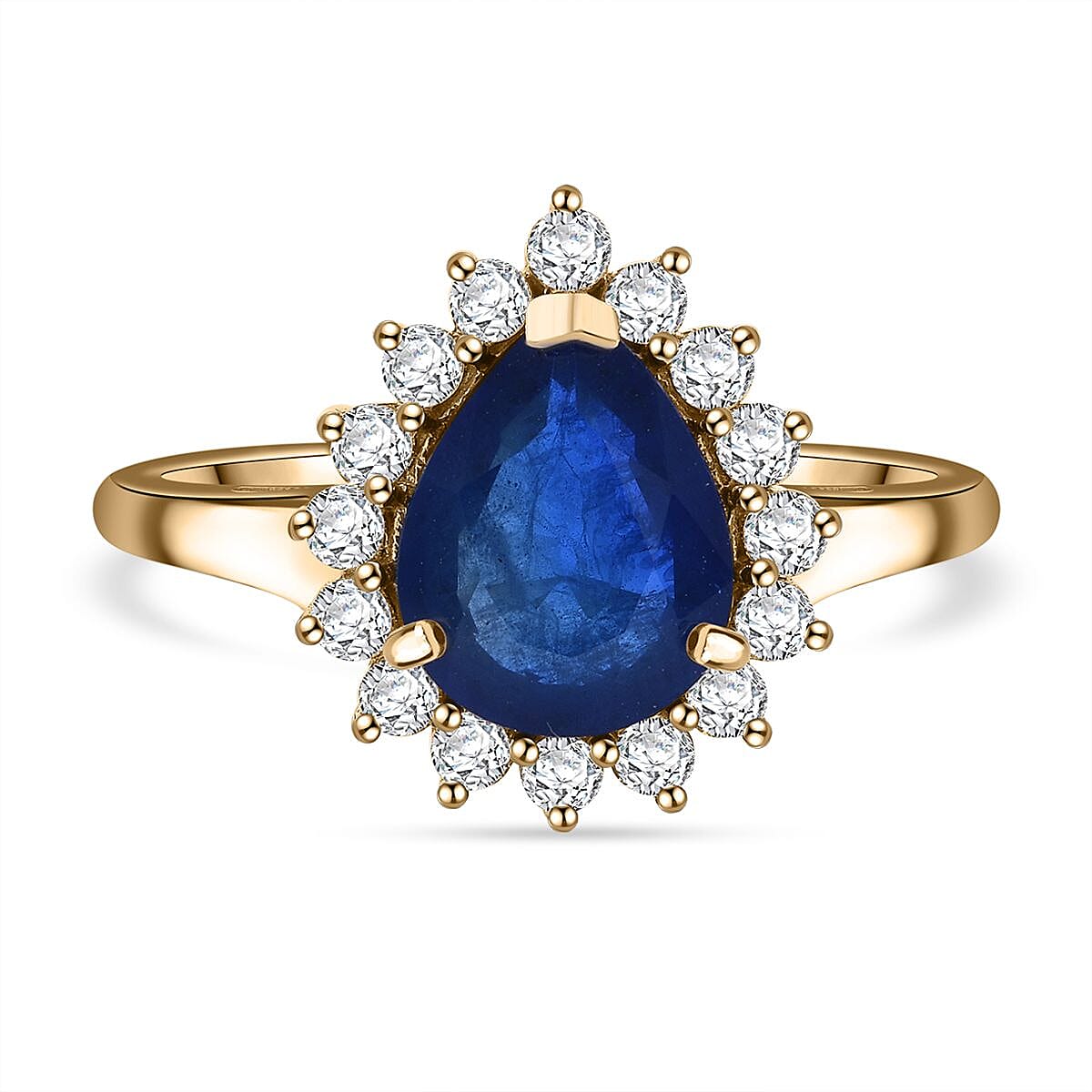 LUXURIANT Premium Vietnamese Cobalt Blue Spinel and Lab Grown Diamond Ring in 9K Yellow Gold