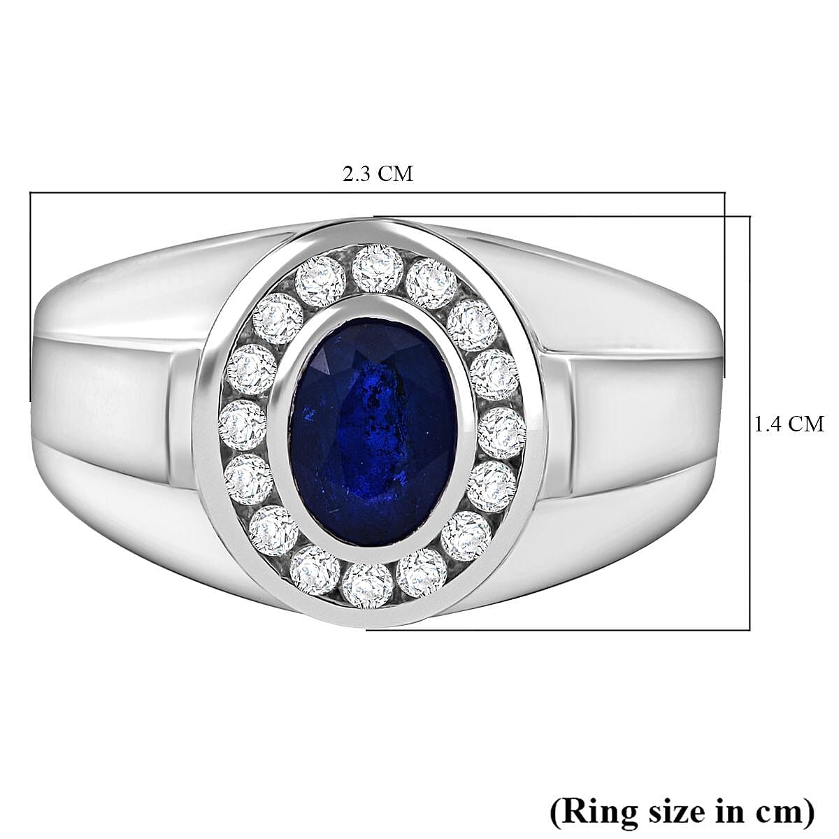 Premium Vietnamese Cobalt Blue Spinel & White Zircon Ring in Rhodium Overlay Sterling Silver 1.19 Ct. Premium Vietnamese Cobalt Blue Spinel & White Zircon Ring in Rhodium Overlay Sterling Silver 1.19 Ct.