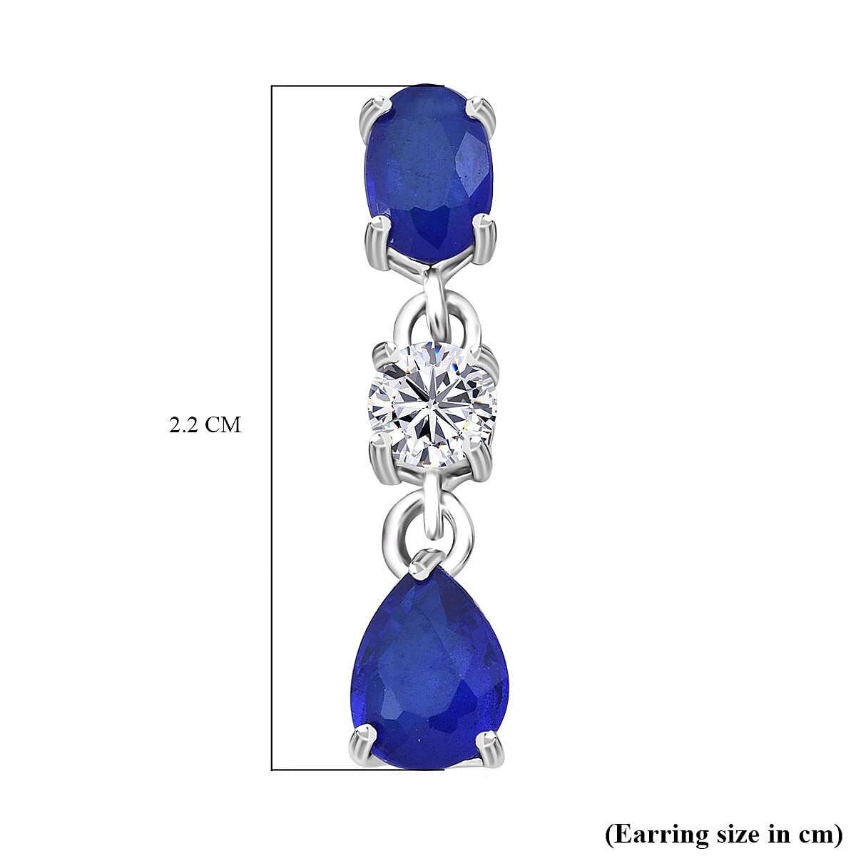Premium Vietnamese Cobalt Blue Spinel & Moissanite Earring with Push Back in Rhodium Overlay Sterling Silver 3.06 Ct. Premium Vietnamese Cobalt Blue Spinel & Moissanite Earring with Push Back in Rhodium Overlay Sterling Silver 3.06 Ct.
