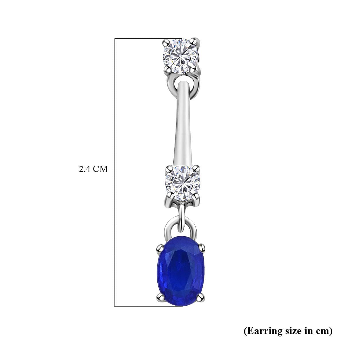 Premium Vietnamese Cobalt Blue Spinel & Moissanite Earring with Push Back in Rhodium Overlay Sterling Silver 1.48 Ct. Premium Vietnamese Cobalt Blue Spinel & Moissanite Earring with Push Back in Rhodium Overlay Sterling Silver 1.48 Ct.