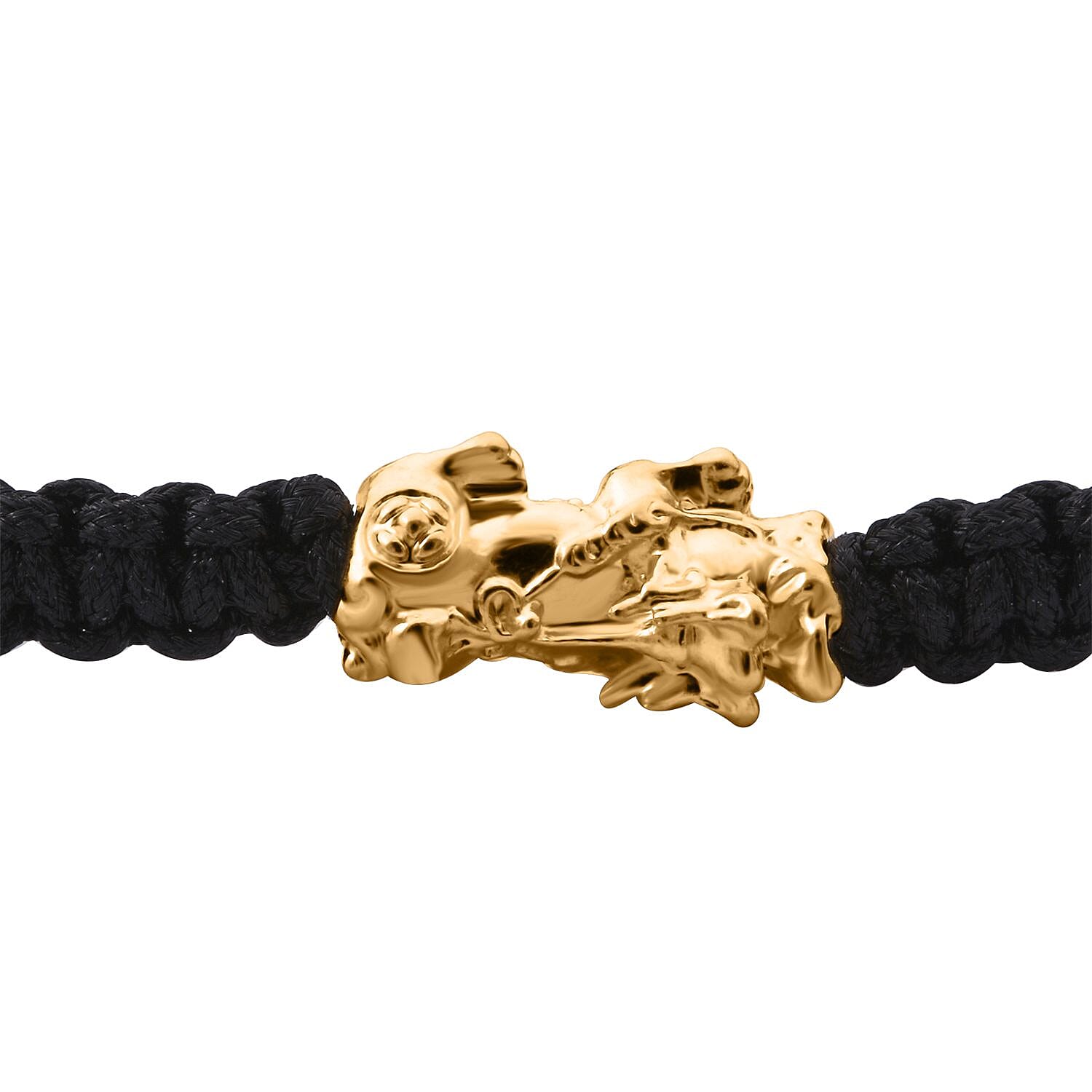 24K (99.99% Purity) Yellow Gold Pixiu Thread Adjustable Bracelet (Size - 6.5 to 9.5)
