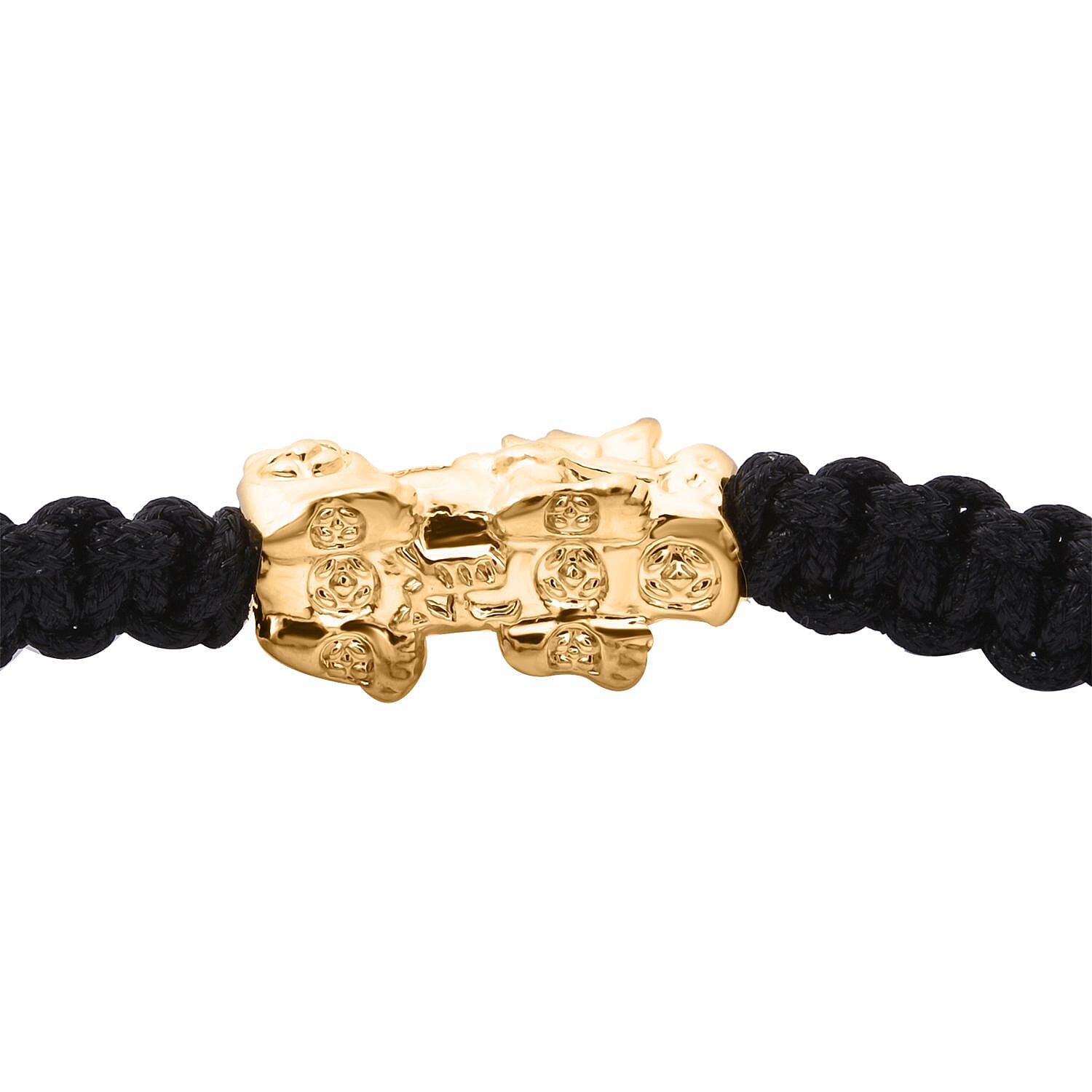 24K (99.99% Purity) Yellow Gold Pixiu Thread Adjustable Bracelet (Size - 6.5 to 9.5)