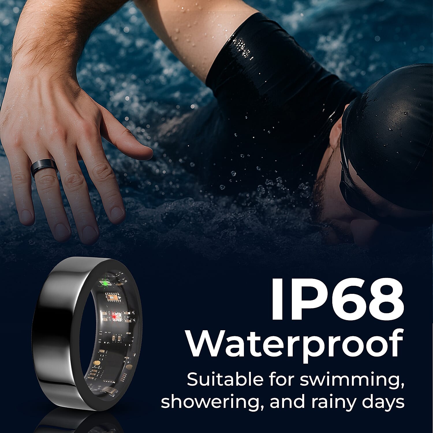 Soul Smart - Stainless Steel Smart RingV1- IP68 Waterproof Multi-Function Health & Fitness Tracker