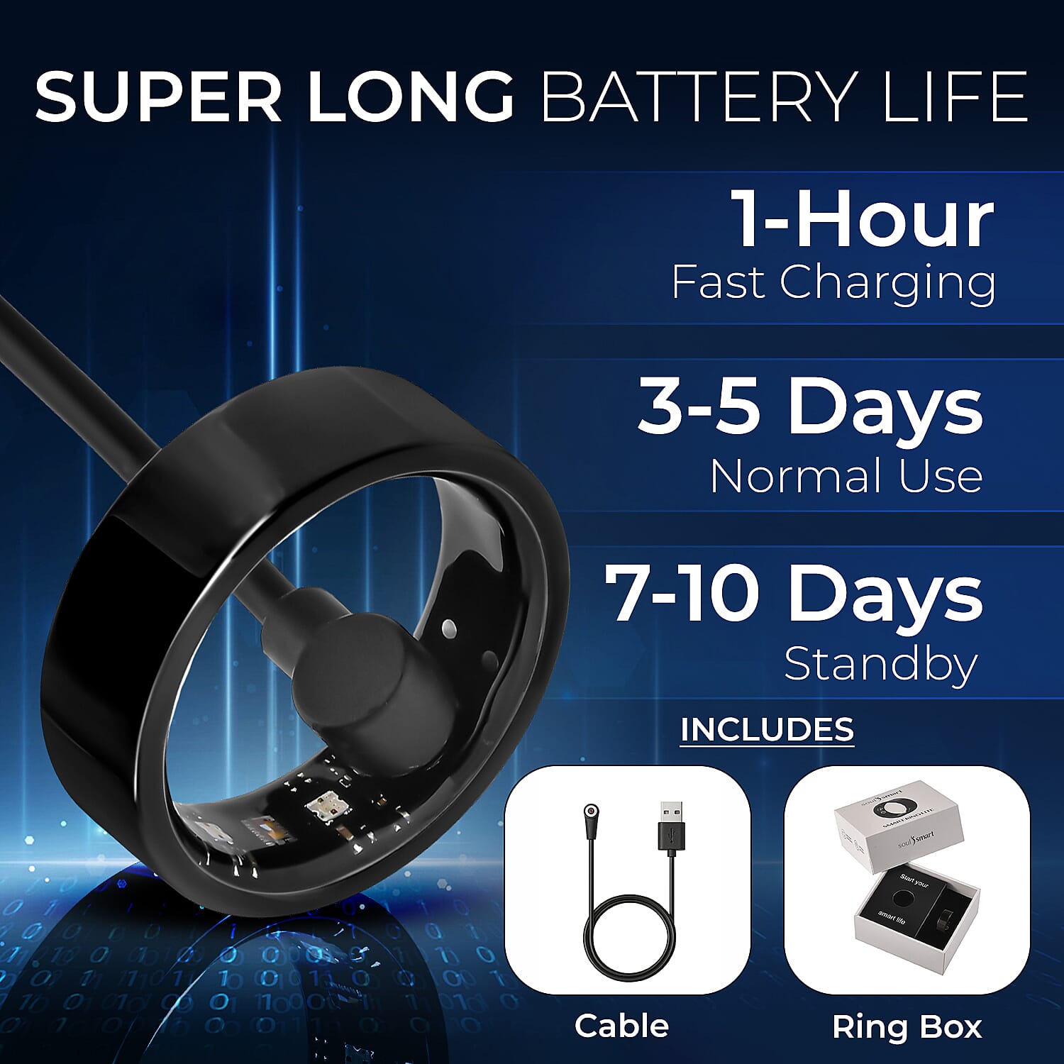 Soul Smart - Stainless Steel Smart RingV1- IP68 Waterproof Multi-Function Health & Fitness Tracker