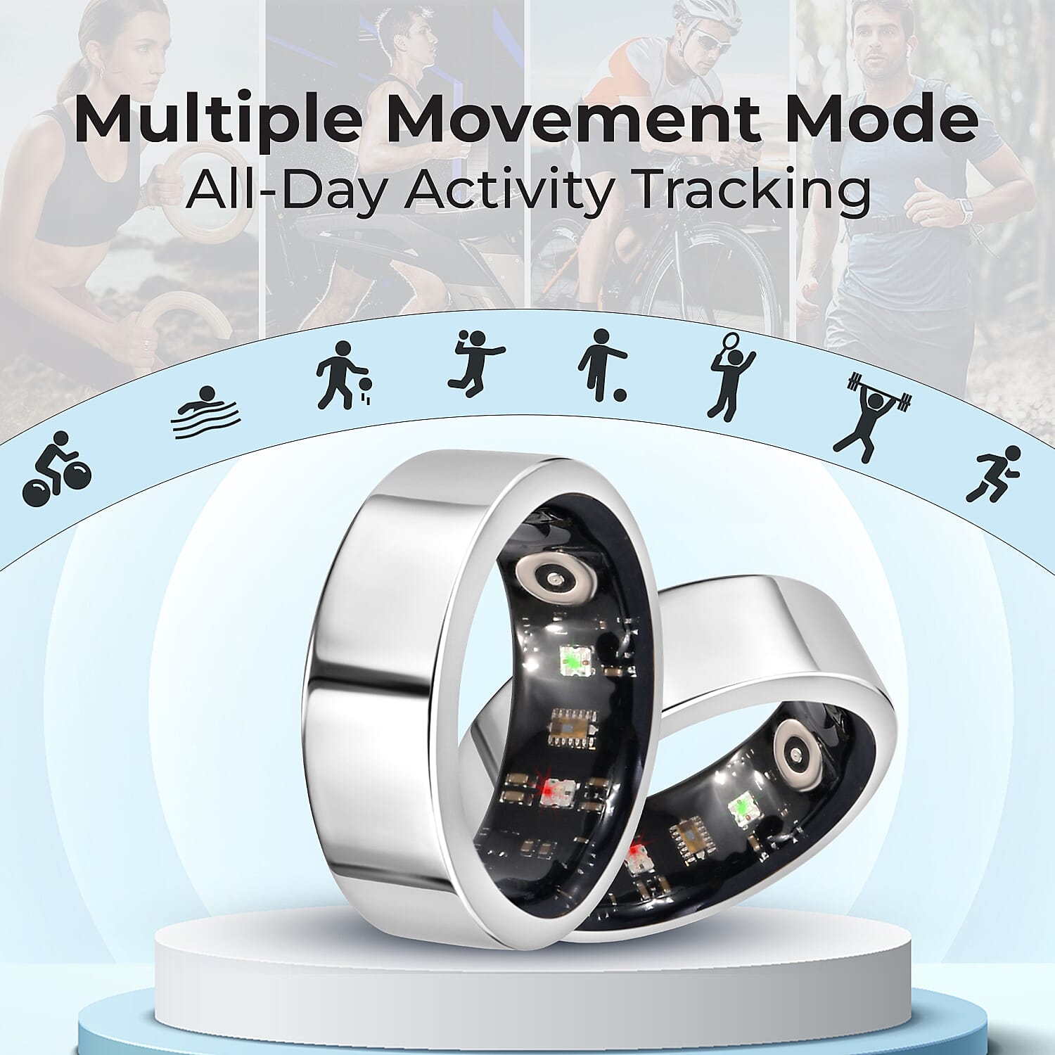 Soul Smart - Stainless Steel Smart RingV1- IP68 Waterproof Multi-Function Health & Fitness Tracker