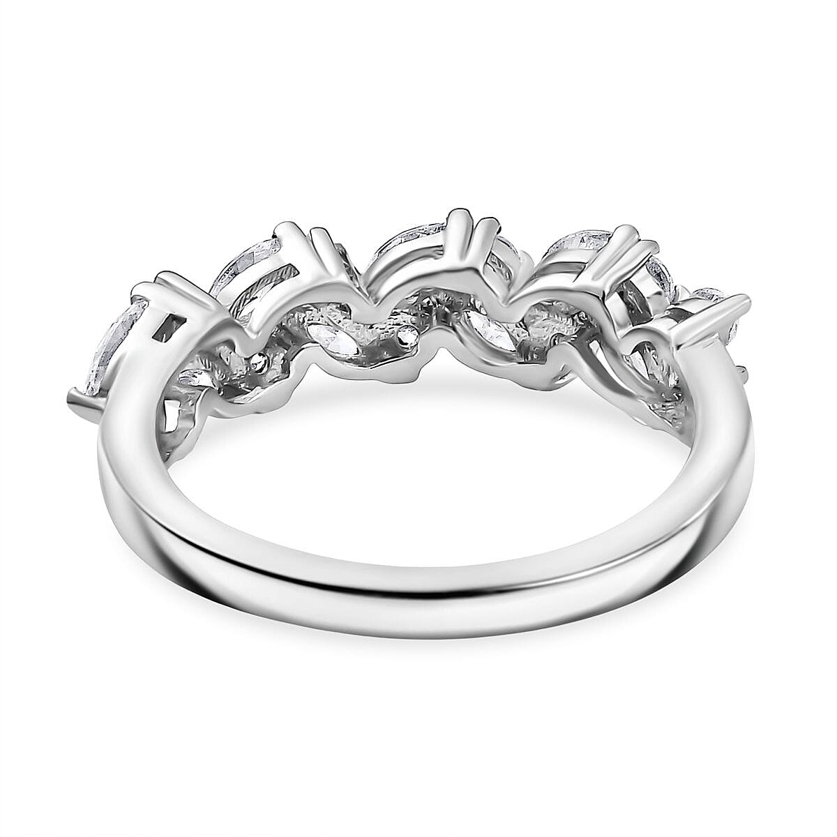 Swarovski Zirconia Band Ring in Rhodium Overlay Sterling Silver 1.56 Ct. Swarovski Zirconia Band Ring in Rhodium Overlay Sterling Silver 1.56 Ct.