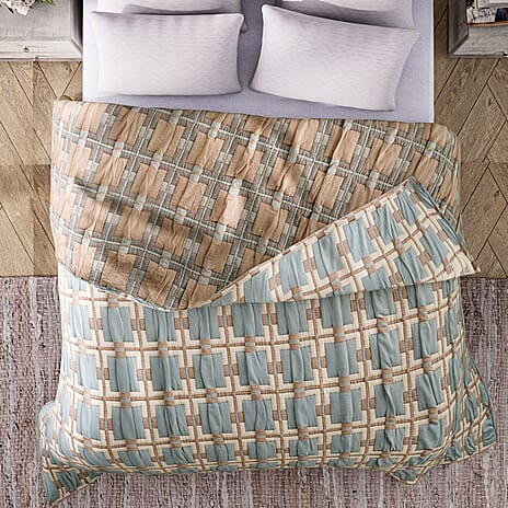 Cotton Jacquard Blanket (Size 200x1 cm) - White & White