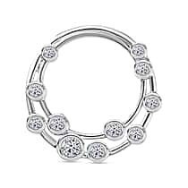 LUXURIANT 1 Ct. Lab Grown Diamond Bubble Pendant in Rhodium Overlay Sterling Silver