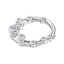 LUXURIANT 1 Ct. Lab Grown Diamond Bubble Pendant in Rhodium Overlay Sterling Silver