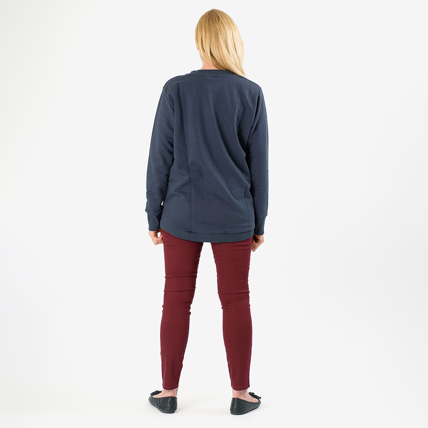 Classic Cotton Blend Crewneck Sweatshirt (Size 12) - Navy