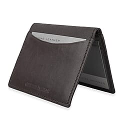 Leather Slim Credit Card Holder - Tan