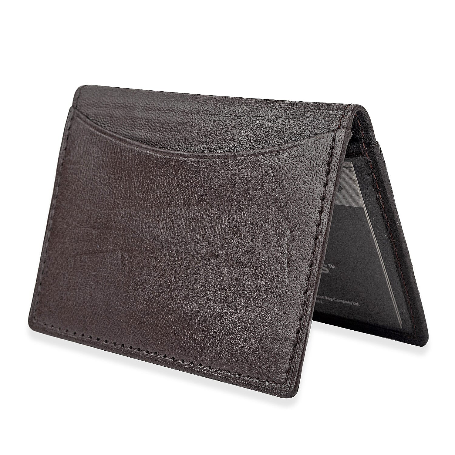 Leather Slim Credit Card Holder - Dark Brown