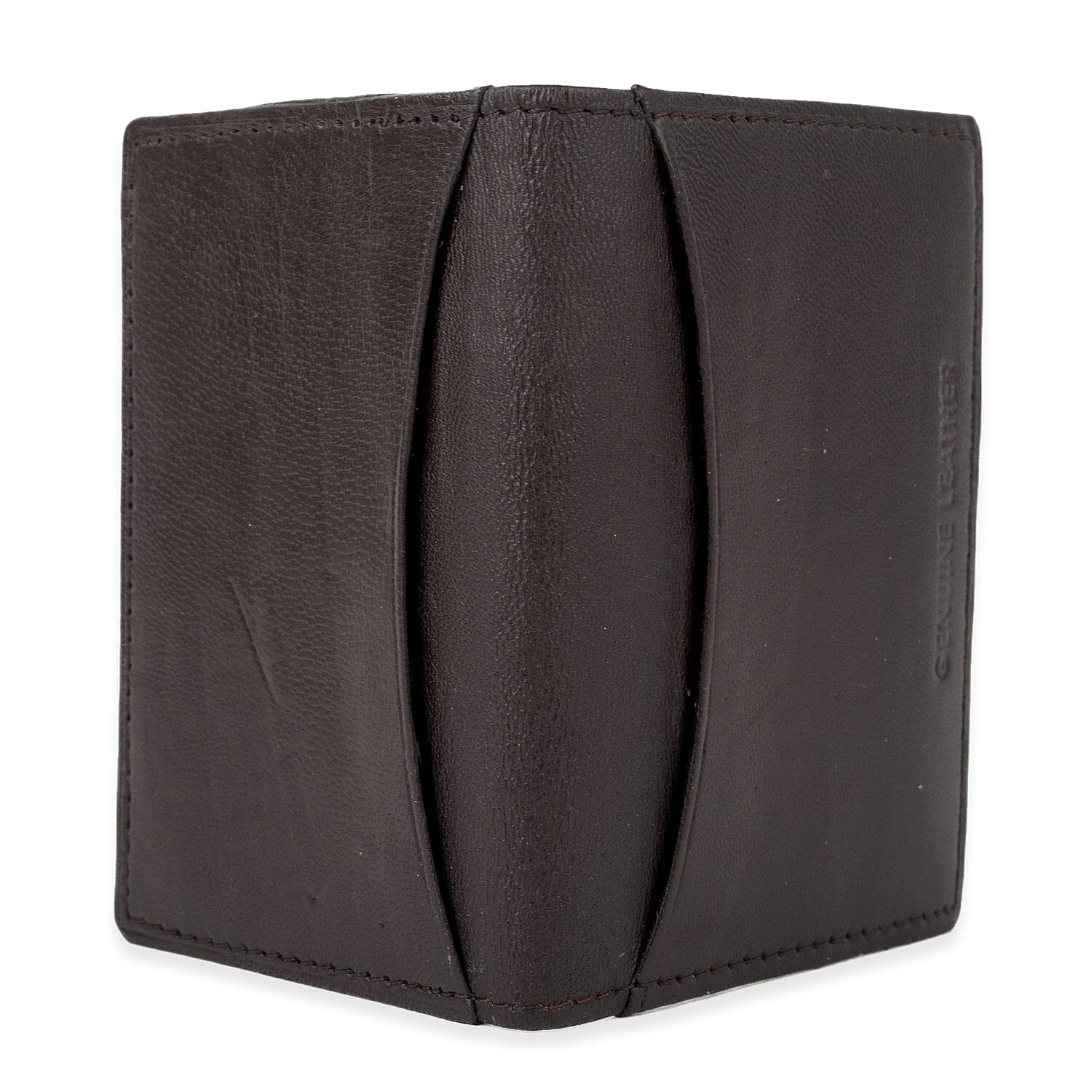 Leather Slim Credit Card Holder - Dark Brown