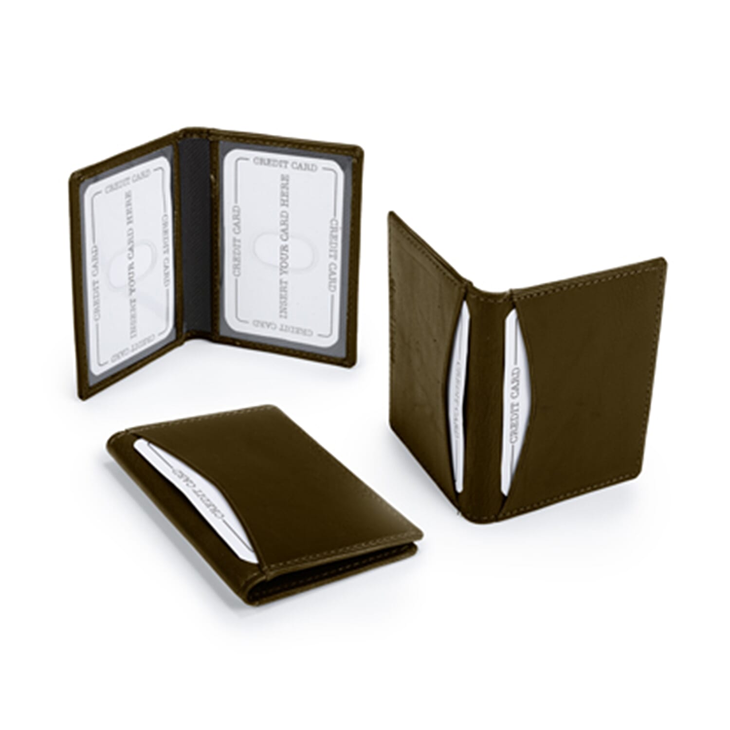 Leather Slim Credit Card Holder - Dark Brown