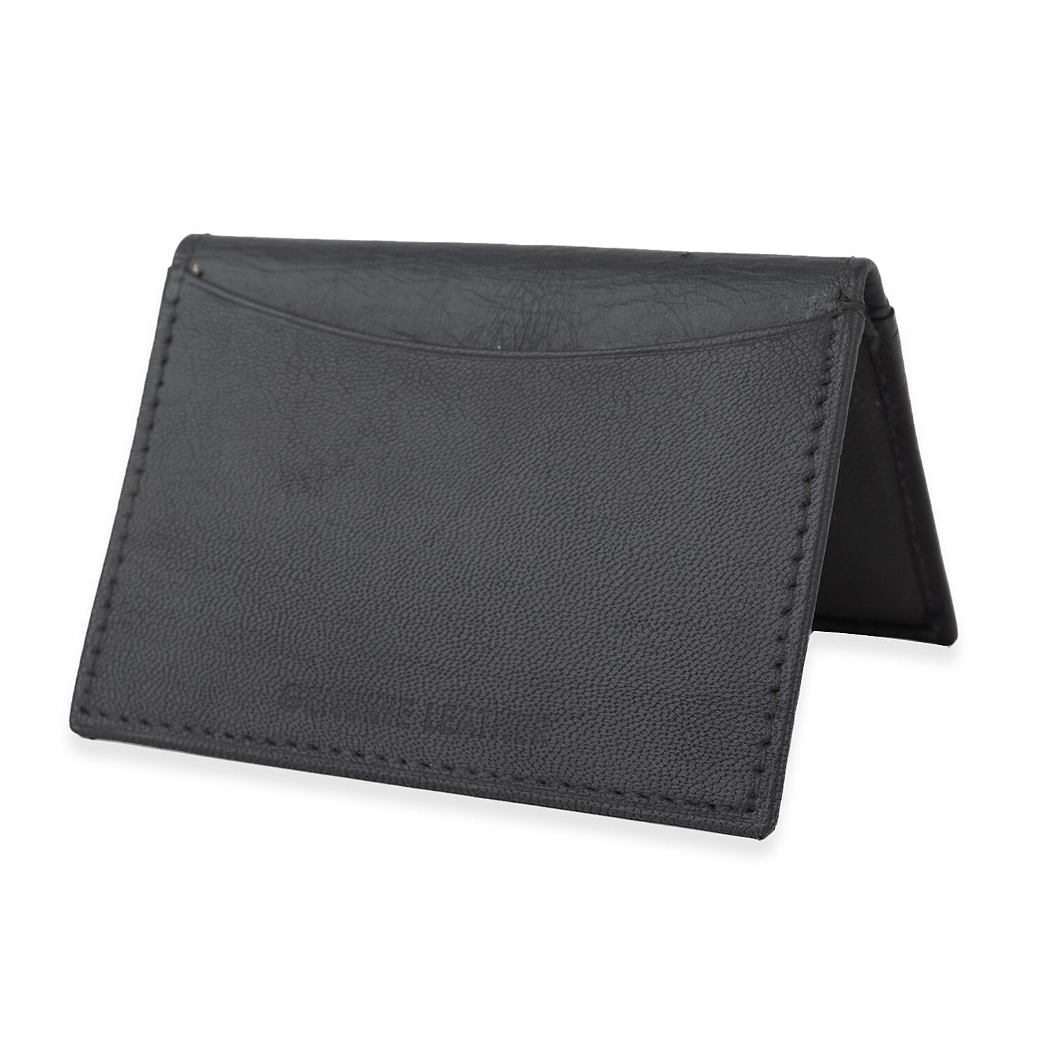 Mens Leather Slim Credit Card Holder - Grey