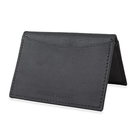 Mens Leather Slim Credit Card Holder - Grey