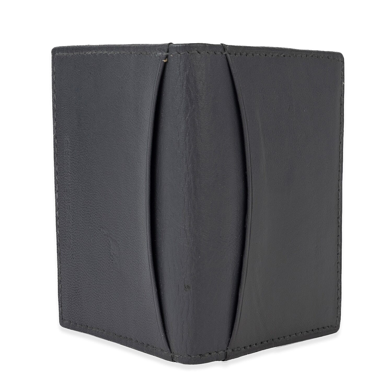 Mens Leather Slim Credit Card Holder - Grey