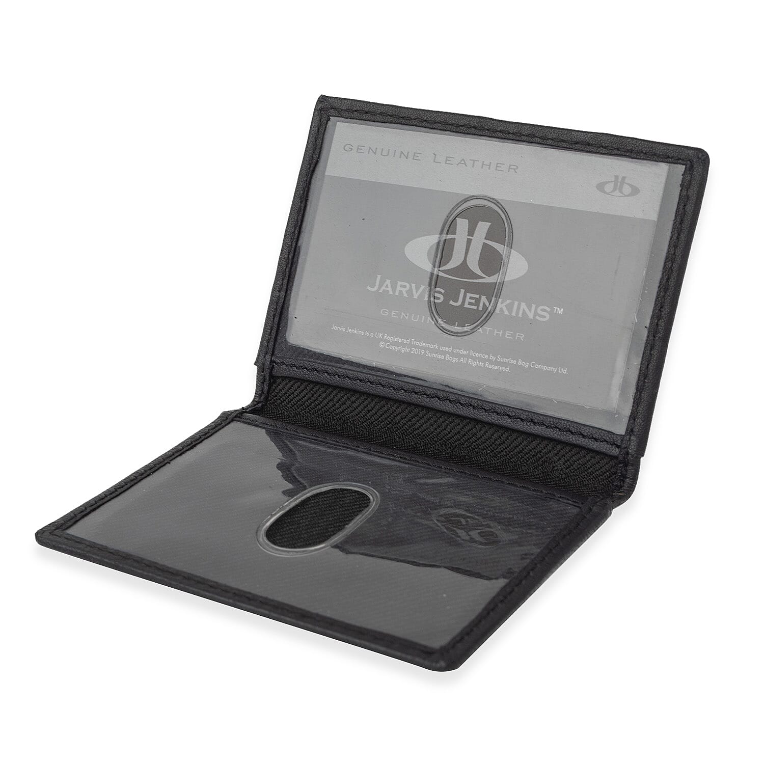 100% Leather Slim Credit Card Holder - Black