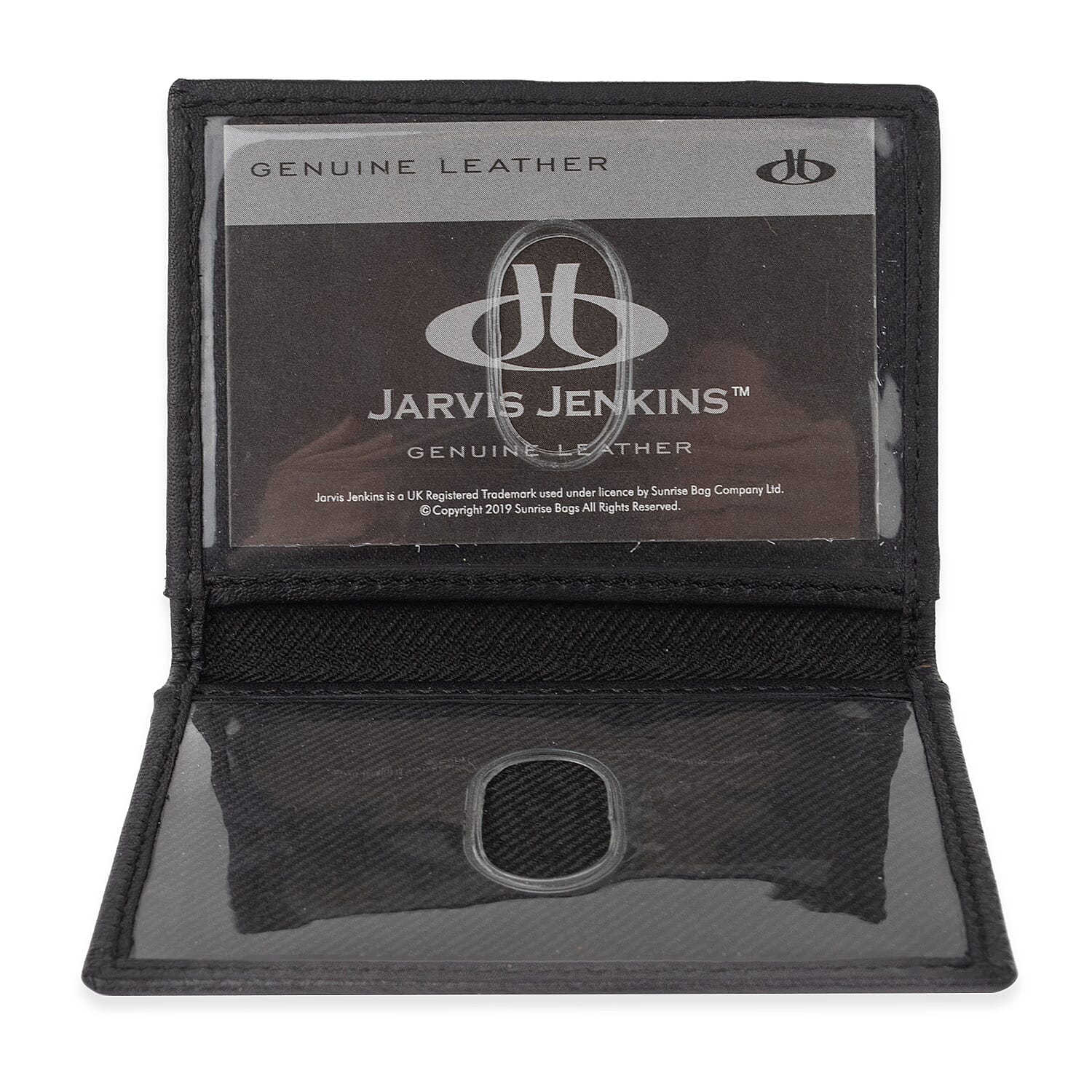 100% Leather Slim Credit Card Holder - Black